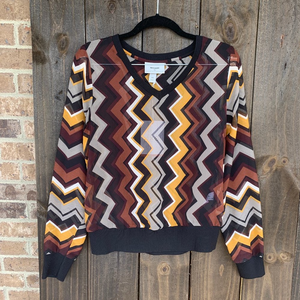 Missoni for Target Chevron Zig Zag Sheer Blouse XS